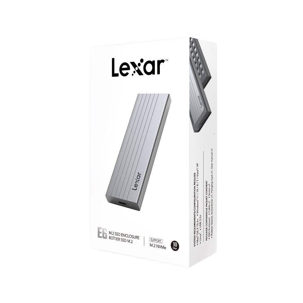 Caixa Externa para M.2 NVME PCIE Lexar USB 3.1 GEN2 10GBPS