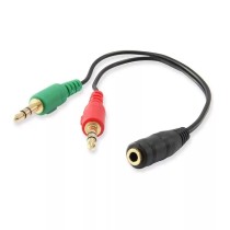 Audio Adapter Cable, 1x 3.5 mm AUX 4 brooches F - 2x 3.5 mm AUX 3 brooches M