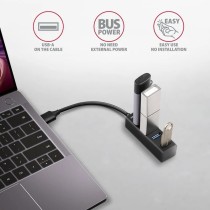 Hub Mini USB 3.0 AXAGON HUE-M1A Superspeed USB-A 4x USB 3.0 - 20cm