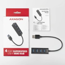 Hub Mini USB 3.0 AXAGON HUE-M1A Superspeed USB-A 4x USB 3.0 - 20cm