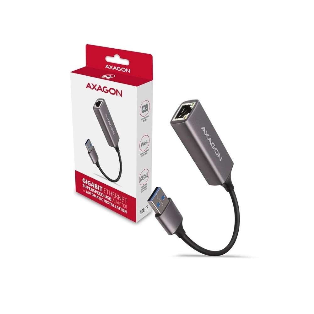 Adaptador Rede Gigabit AXAGON ADE-TR 10/100/1000 - USB 3.1 Tipo A