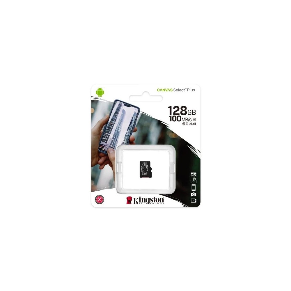 Cartão Memória Kingston 128GB MicroSDXC Canvas Select Plus Class10 UHS-I - SDCS2/128GBSP